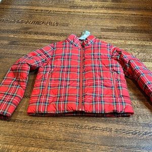 Crewcuts tartan puffer coat